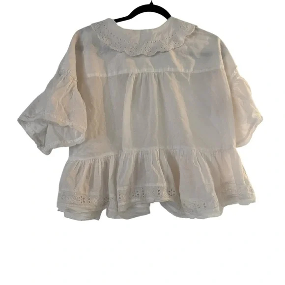 Free People White Eyelet Blouse - Picture 8 of 9